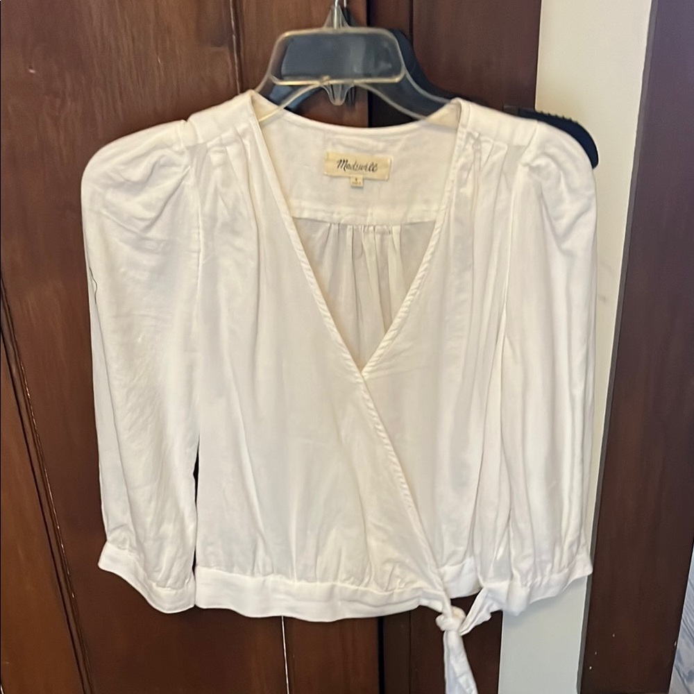 Madewell Cream Wrap Blouse